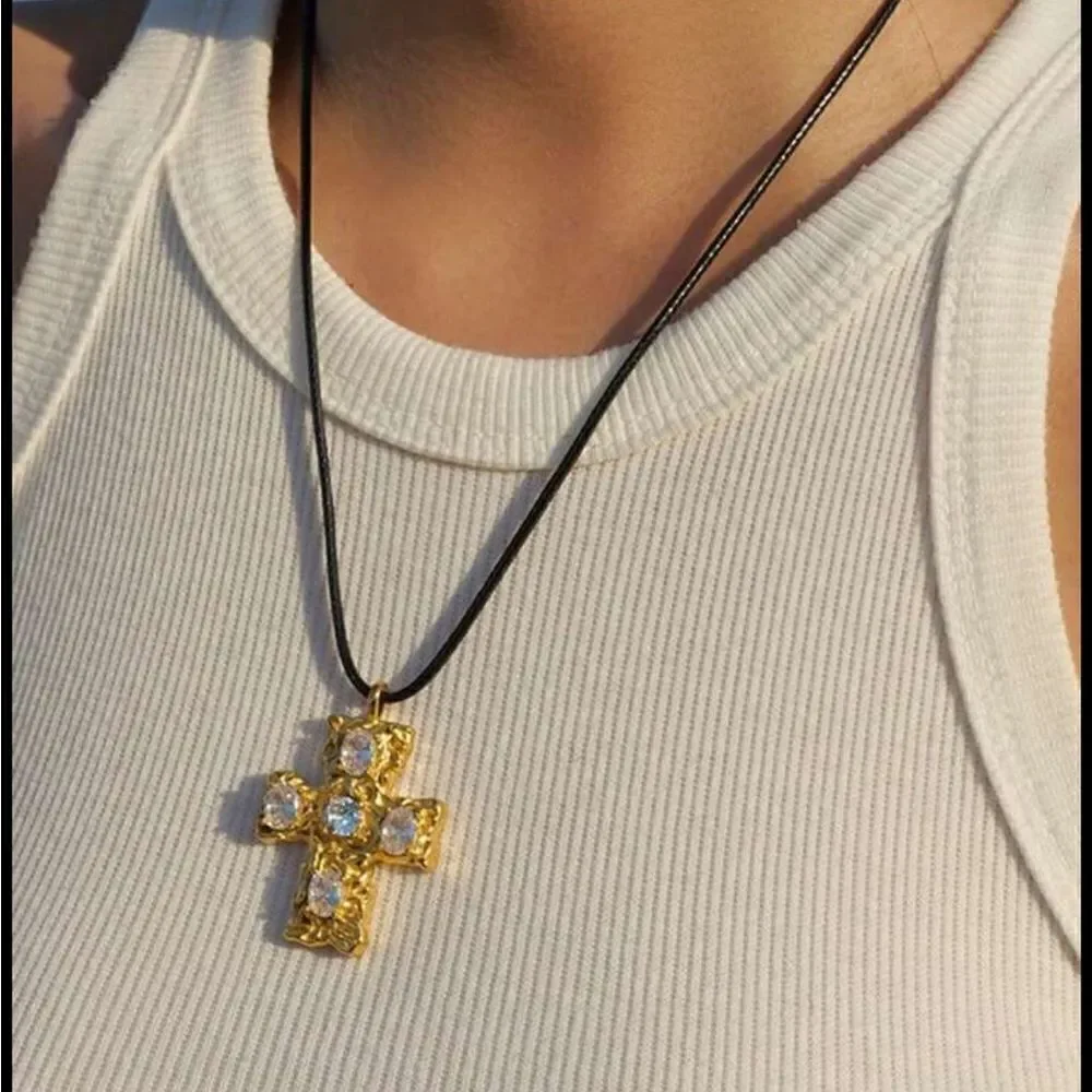 Bohemian cross necklace A173